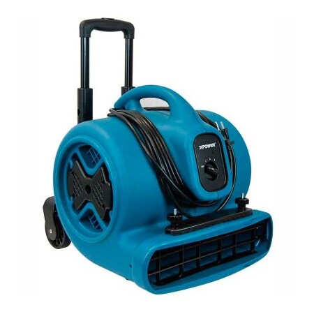 Xpower XPOWER Stackable Air Mover With Telescopic Handle & Wheels, 3 Speed, 1/2 HP, 2800 CFM P-630HC